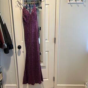 Elegant Purple Sequin Gown